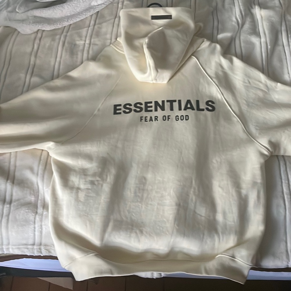 Fear Of God Essentials Oversized Hoodie Cream